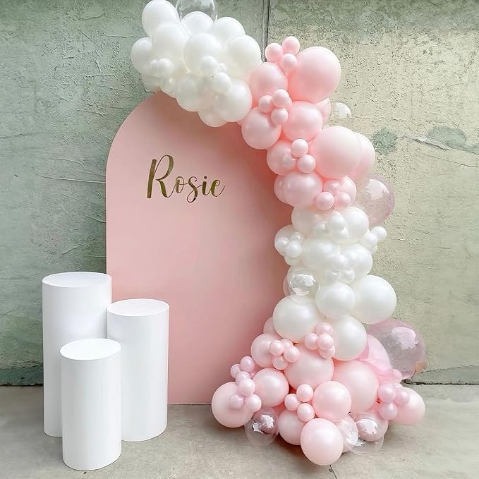 Pink Balloons 60 Pcs Light Baby Pearl Pink and White Latex Party Balloon - Image 6