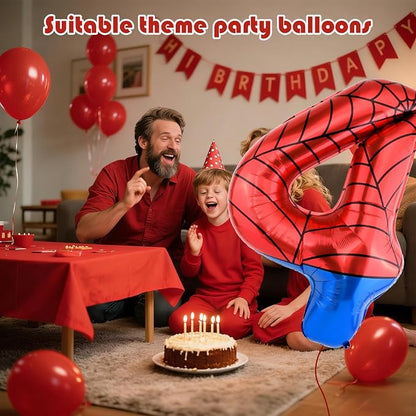 40 Inch Vibrant Spider-Themed Number Foil Balloons - Image 5
