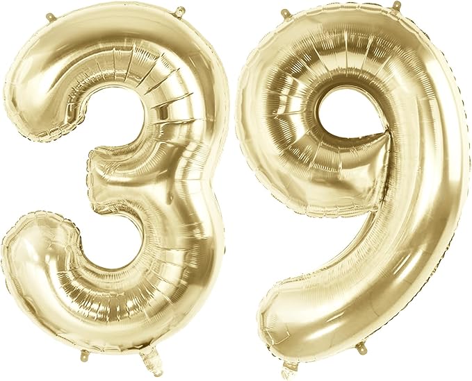 Number 39 Balloons for 39th Birthday Party Decorations, 40 Inch 0-100 by Joycard