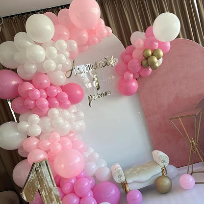 Pink White Balloon Set, Confetti and Macaron Latex Matte Balloons - Image 7