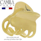 Camila Paris CP3129 French Hair Clip for Women, Small Yellow Girls Hair Claw Clips Fashion Durable Hair Accessories for Women, Luxury Ladies Strong Hold No Slip Grip Clamp, Made in France