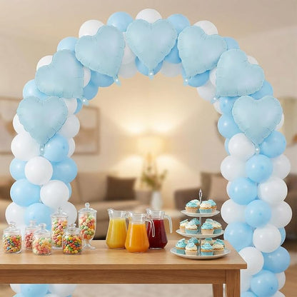 12 Pcs Blue Heart Balloons, 18 Inch Heart Foil Balloons Love Balloon Valentine - Image 3