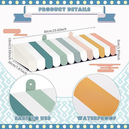 Boao 4 Pack Circus Awning Decoration 3D Stripe Cardboard Awning Carnival Wall - Image 3