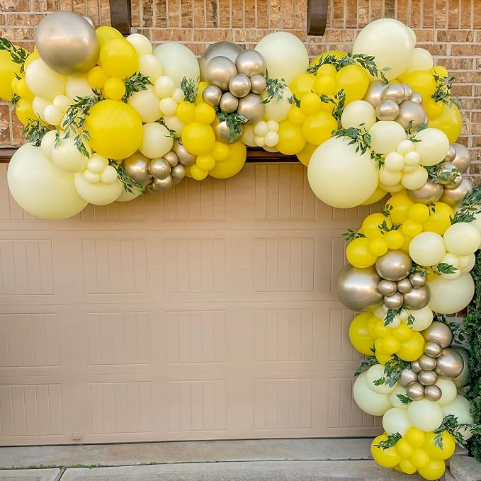 Awenztech 122pcs Pastel Yellow Balloons Different Sizes 18 12 10 5 inch Light - Image 7
