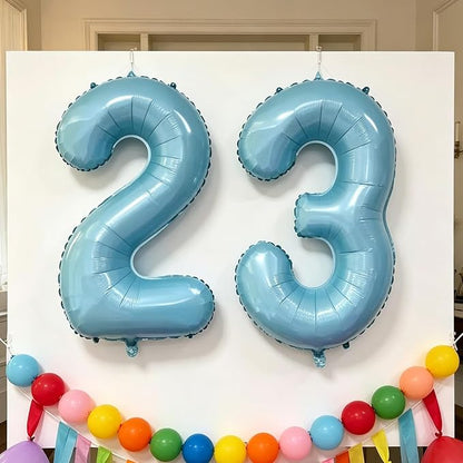 10 Pcs Number Balloons 32 Inch Baby Blue 0-9 Number Mylar Foil Balloons Baby - Image 6