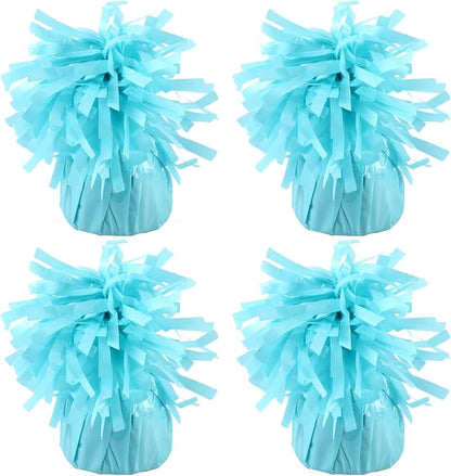 4 Pcs Baby Blue Metallic Balloon Weights Holder Anchors Balloon Holder Weights by ZCYSRLQIN