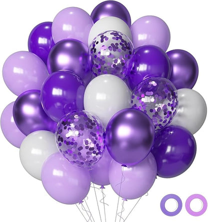 Purple Balloons 50pcs 12 Inch Light Pastel Dark Metallic Purple Balloons | by Aiwolf