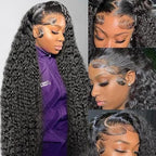 abbildung 30inch Highlight Ombre Lace Front Wig Human Hair 13x6 HD Honey Blonde 4/27 Deep Wave Lace Frontal Wigs Glueless Wigs Human Hair Pre Plucked with (Black, 26 Inch Black, deep wave)