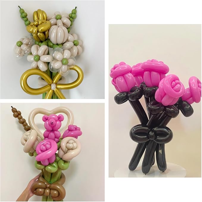 100Pcs Hot Pink 260 balloons, Thickening Latex Rose Red 260q Balloons - Image 6
