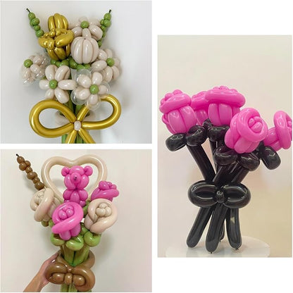 100Pcs Hot Pink 260 balloons, Thickening Latex Rose Red 260q Balloons - Image 6