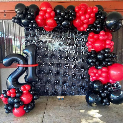 Red Black and White Balloons, 12in and 5in Red White and Black Latex Party - Image 5