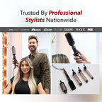 SRILabs CurlQ Curling Iron with 1.5 inch Extra Long Titanium Barrel, Ceramic Paddle Brush, and Thermal Brush with Rapid Heat Up, 12-Temperature Settings, and 360 Degrees Swivel Cord