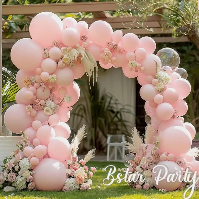 Double Stuffed Pink Balloon Garland Arch Kit | 18/12/10/5inch Different Size - Image 3