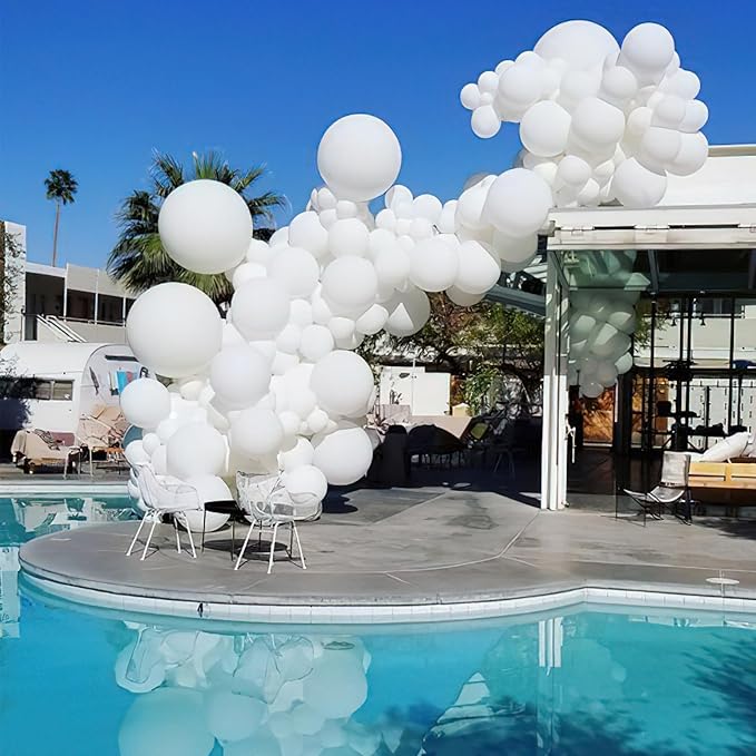 PartyWoo White Balloons 100pcs Matte White Latex Helium Balloons 10 Inch | - Image 6