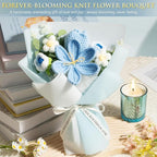Birthday Gifts for Women Self Care Package Get Well Soon Gift Baskets, Thinking of You Sympathy Spa Gift Set w/ Crochet Flower Bouquet, Unique Christmas Gifts for Women Mom Her Best Friend Sister Wife