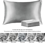 BEDELITE Satin Pillowcase for Hair and Skin, Super Soft Similar to Silk Pillow Cases 4 Pack with Envelope Closure, Cooling Pillowcases for Women Men (20"x40" King Size, Grey)