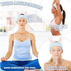 Cute Blue Rabbit Ears Headband Frog Eye Elastic to Wash Face for Women Makeup Shower Spa (1 Pack)