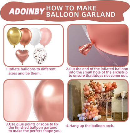 Rose Gold Balloons Arch Kit - Image 3