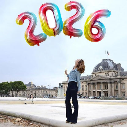 42 Inch Rainbow 2026 Number Foil Balloons, 2026 New Year Eve Graduation - Image 4