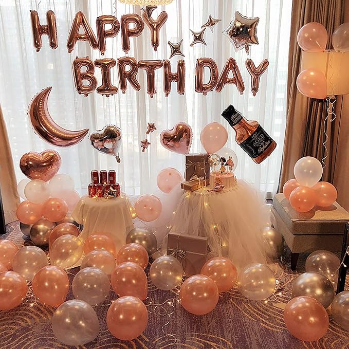 12 Inch Metallic Rose Gold Balloons, Baby Shower, Graduate Party Decorations - Image 3