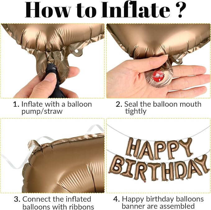 Happy Birthday Balloons Banner, Foil Balloon Personalized Name Letters Balloons - Image 7