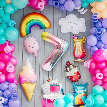 40 Inch Giant Rainbow Number 7 Balloons, Birthday Balloons, Helium Mylar Foil - Image 7