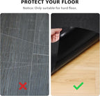 Vinyl Floor Mat for Home, Black Waterproof Area Mat for Under Dining Room Table, Sturdy Plastic Rug Protector for Kitchen, Living Room, Yard, Garage, Large Baby Play Mat (4'×6')