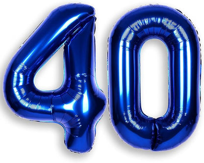 40 Inch Navy Blue Big Number 40 Balloon 0-9 Large Helium | Royal Blue Balloons by SULALABOO