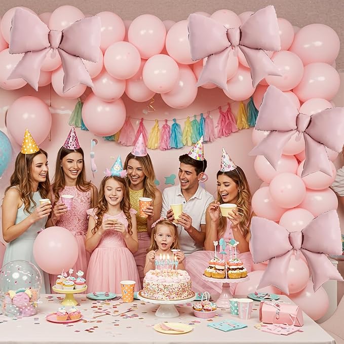 5Pcs 38 Inch Giant Pink Bow Balloon - Image 5
