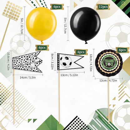 Sets of 6 Soccer Table Centerpiece Decorations 8 Inch Soccer Ball Paper - Image 3