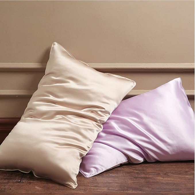 Premium Silk Pillow Cases King with Zipper Made in USA, Oeko-TEX Certified Real Mulberry Silk Pillowcase Beige for Hair and Skin, 22 Momme, Anti Wrinkle Pillow Cover, 1 Pack 20"x36" (King, Beige)