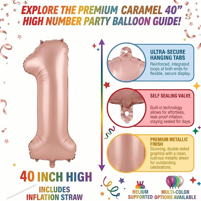 40 Inch Caramel Foil Number 11 Balloon - Image 2