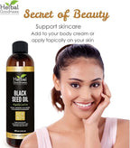 Black Seed Oil - Organic Cold Pressed Nigella Sativa, Black Cumin Seed Oil with Thymoquinone, Blackseed Liquid for Health, Hair Growth & Skincare 8 fl. oz | Herbal Goodness
