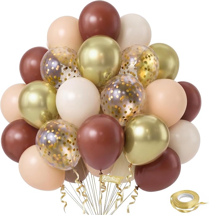 Brown Gold Balloons, Anniversary, Graduation, Wedding Party Decorations by GoldenParty