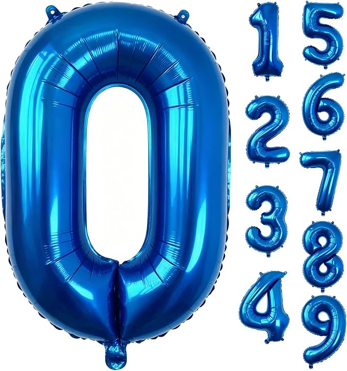 40 Inch Navy Blue Number 0 Foil Balloon by Unknown