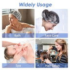 Aquior Shower Cap Disposable,30 PCS Bath Caps Large Thick Clear Waterproof Plastic Elastic Hair Bath Caps for Women Deep Conditioning Hair Care Hotel Travel Essentials Accessories Cleaning Supplies
