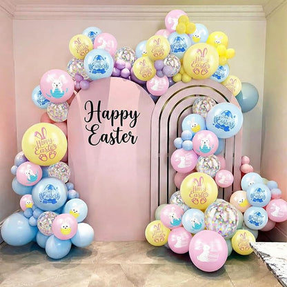 Easter Printed Balloons, 12 Inch Cute Bunny Rabbit Eggs Pastel Confetti - Image 4