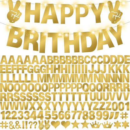 167Pcs DIY Glitter Customizable Banner Kit Custom Banner Happy Birthday Letter by WELITTCON