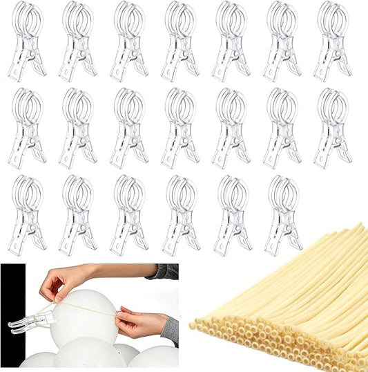 20 Pack Clips for Balloon Arch & 100 Pcs Long Skinny Balloons by Unknown