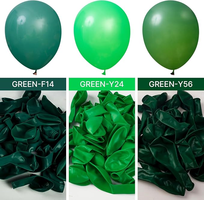 PartyWoo Dark Green Balloons 100pcs Emerald Hunter Forest Green Color | 12 Inch - Image 5