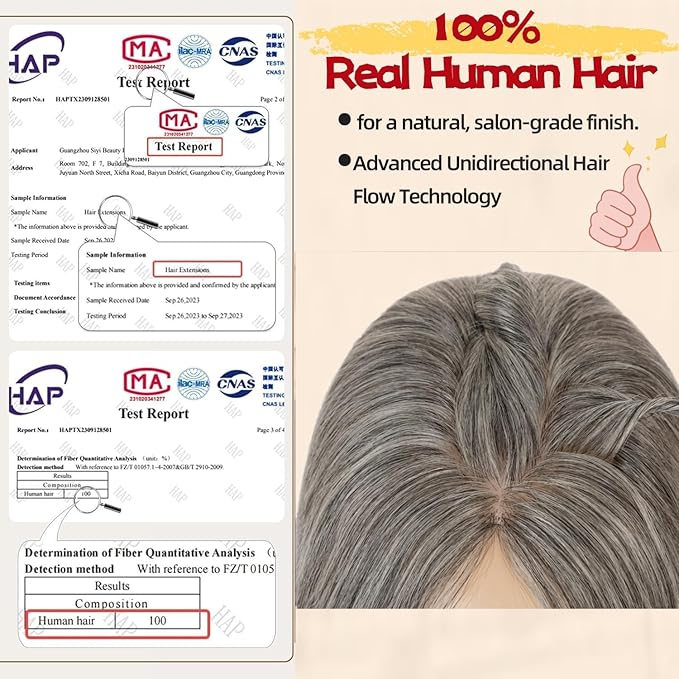 Rich Choices Human Hair Toppers for Women-100% Real Remy Hair Topper No Bang-Upgraded 150% Density 9 * 12CM Lace Base-Clip in Hairs Topper for Thinning Hairs-12Inch #G2 Grey