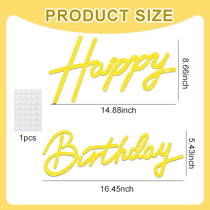 TONIFUL Happy Birthday Sign for Backdrop - Image 3