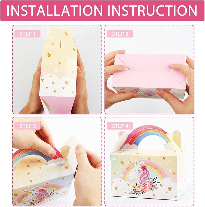 Tevxj 12 Pack Unicorn Party Favor Treat Boxes Unicorn Goodies Gift Boxes Party - Image 5