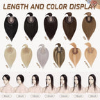 Rich Choices Real Human Hair Toppers for Women With Bang 100% Remy Human Hair Topper for Thinning Hair Clip in Silk Base Hair Topper 16 Inch #12P613 Golden Brown Mix Bleach Blonde