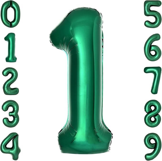 Dark Green Number 1 Balloons Large Emerald Green Number Balloons 40 Inch Jungle by cocodino