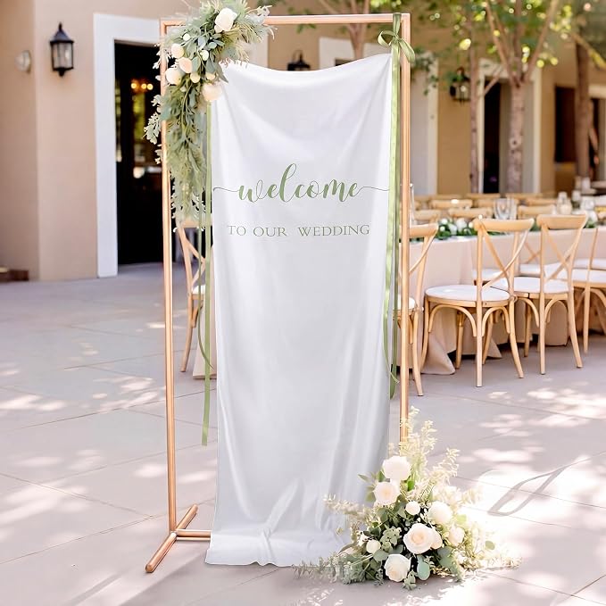 Tingjoo 27 × 78 Inch Welcome to Our Wedding Fabric Banner Long Wedding Party - Image 5