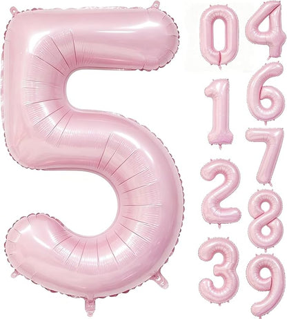 40 Inch Pink Number 5 Foil Balloon by Unknown