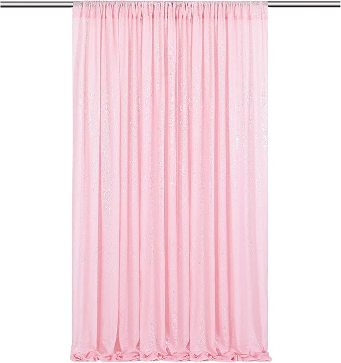 Pink Sequin Backdrop Curtains-1 Panel 3FTx8FT Light Pink Backdrop by SoarDream