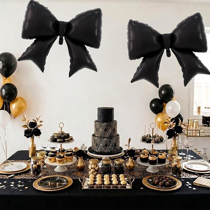 38 Inches Bow Balloon Black - Image 3