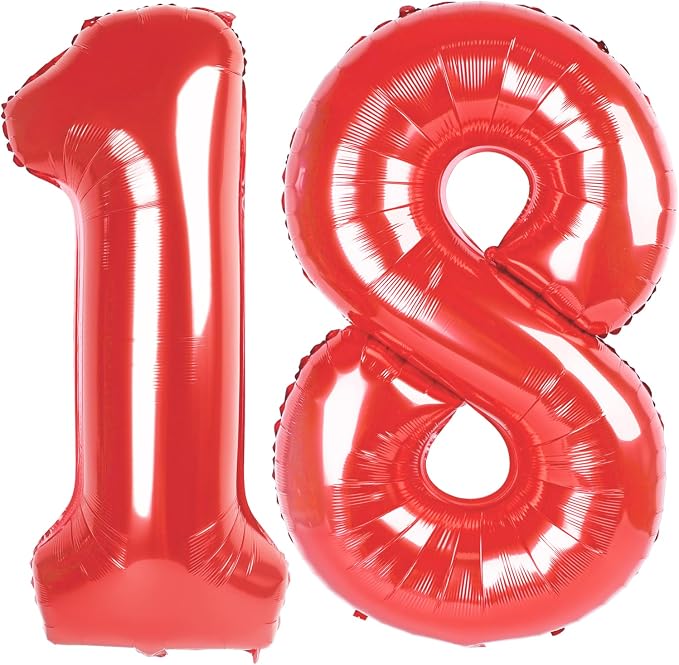 18 Balloon Number 40 Inch Red Balloons by Mluchee